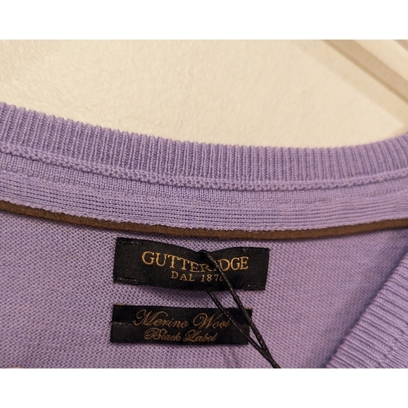 🆕 Gutteridge 100% Merino Wool Lavender Sweater Size Large - Picture 5 of 10